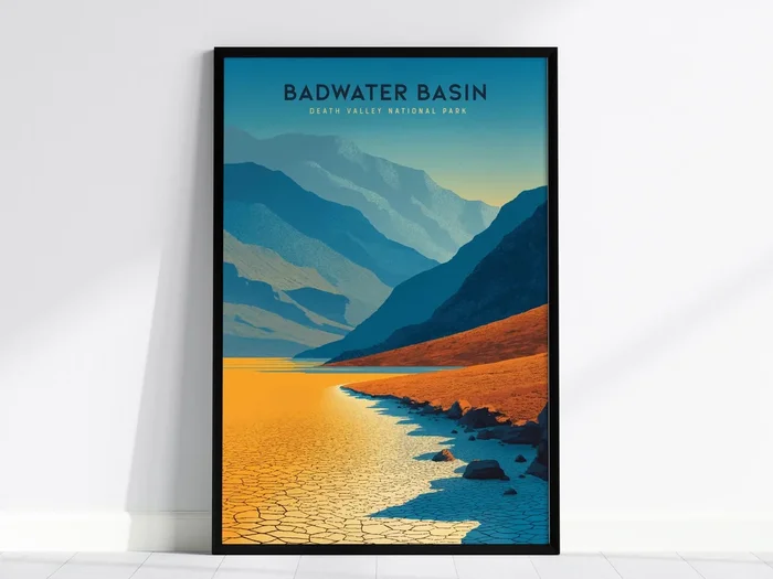 Badwater Basin Death Valley Poster | California National Park Print Wall Art | Framed or Unframed