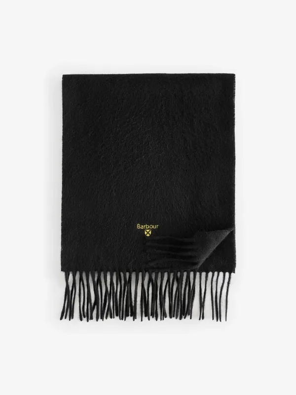 Barbour® Black Plain Lambswool Scarf