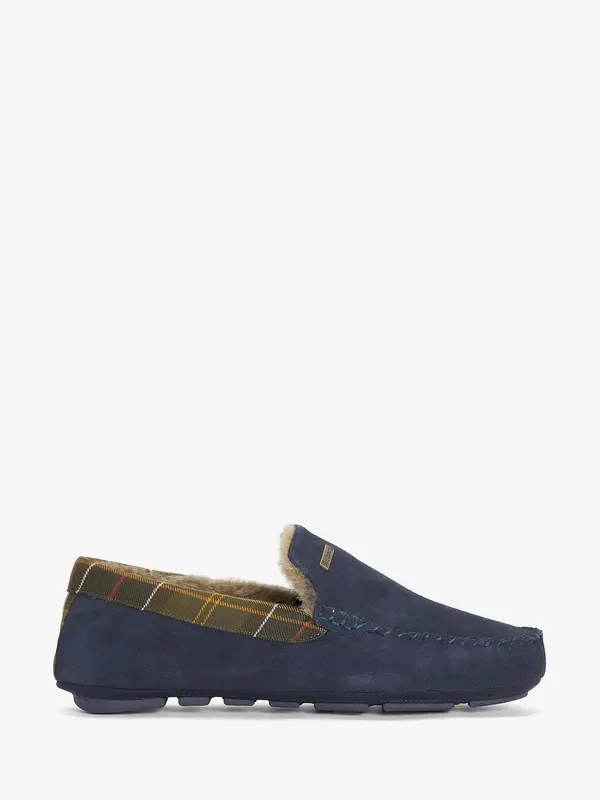 Barbour® Blue Tartan Monty Moccasin Slippers