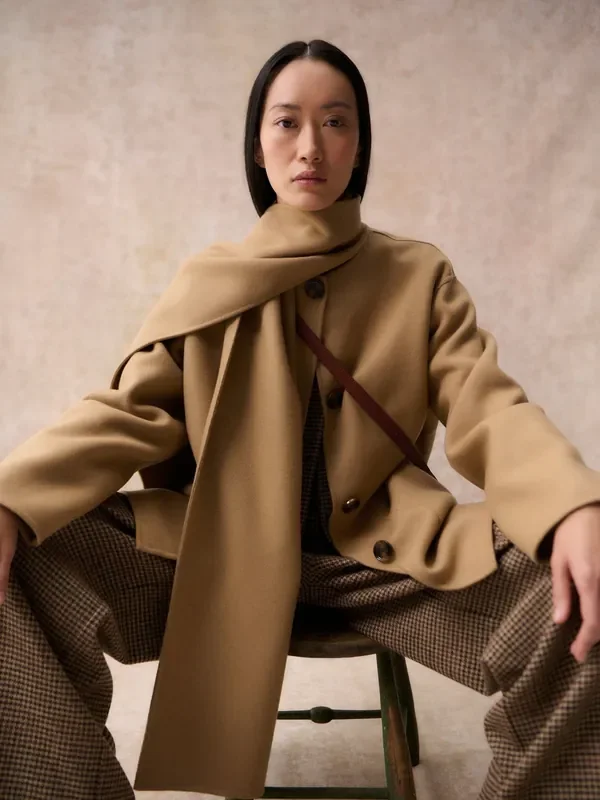 Barbour® Brown Clementine Wool Scarf Coat