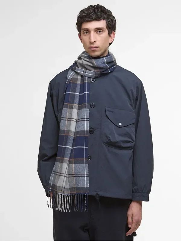 Barbour® Grey Blue Tartan Galingale Scarf