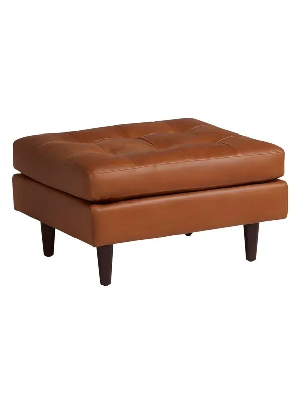 Barker and Stonehouse Tan Brown Hemingway Leather Footstool