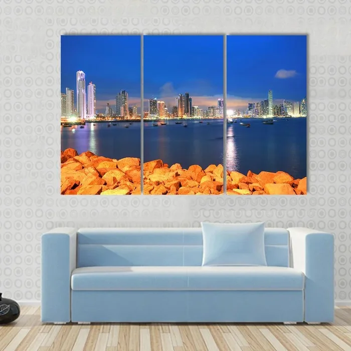 Bay of Panama at Sunset Canvas Wall Art