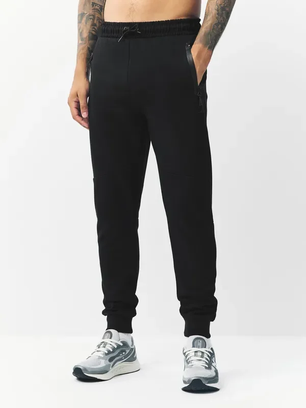 Black Athleisure Cuffed Joggers
