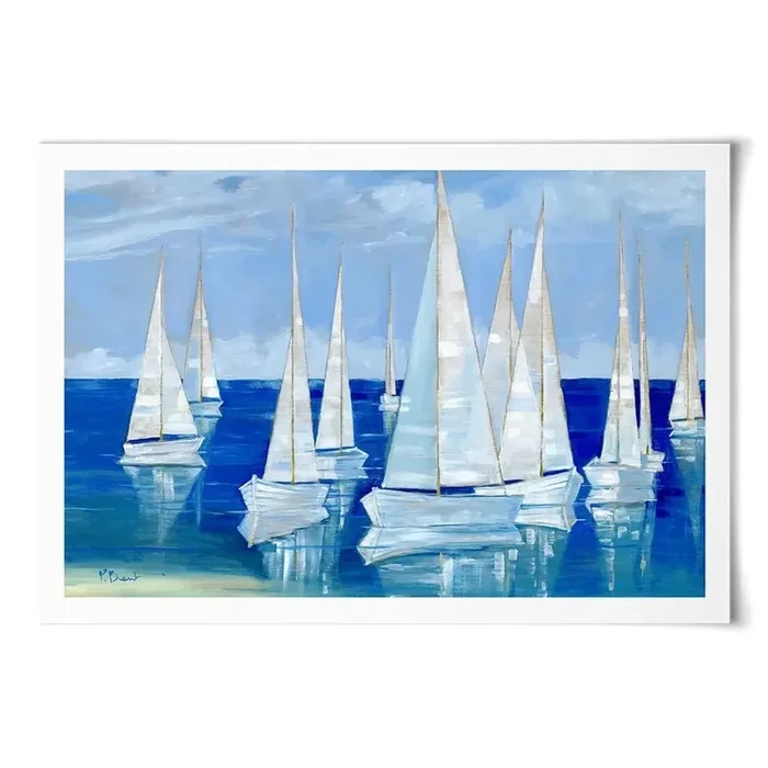 Blanco Beach Sailboats Art Print