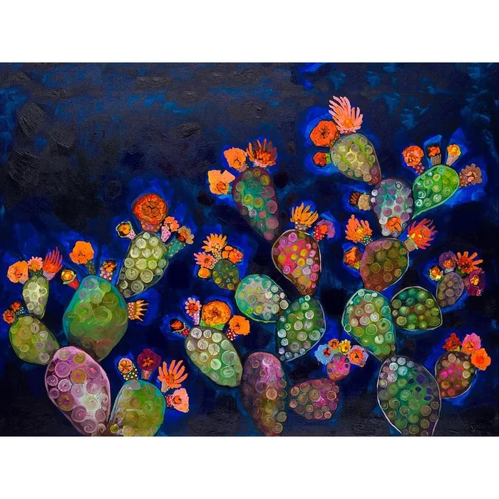 Blooming Prickly Pears Canvas Wall Art