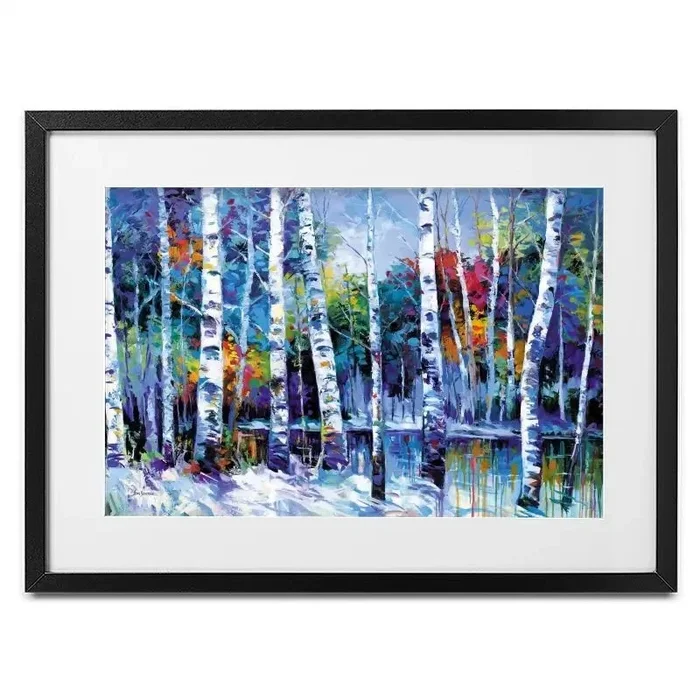 Blue Birches Framed Art Print