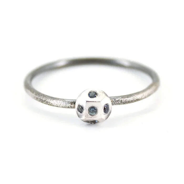 Blue Faceted Sapphire Stacking Ring