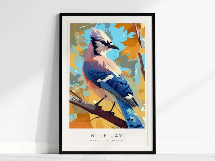 Blue Jay Audubon Print | Bird Lover Modern Wall Art | Framed or Unframed