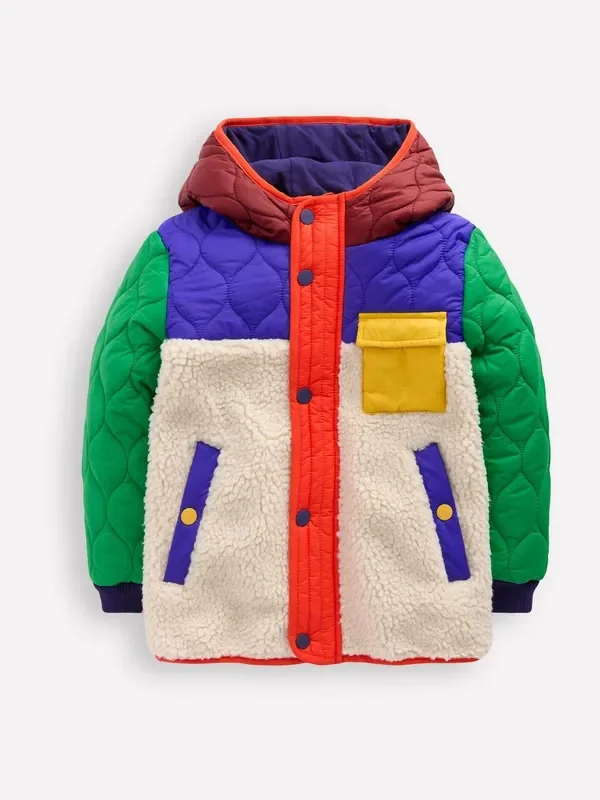 Boden Cream Quilted Borg Jacket