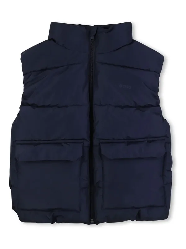 BOSS Blue Sleevless Puffer Gilet