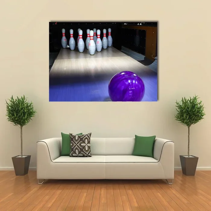 Bowling Ball And Pins Canvas Wall Art