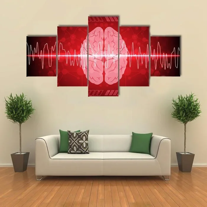 Brain Wave Illustration Canvas Wall Art