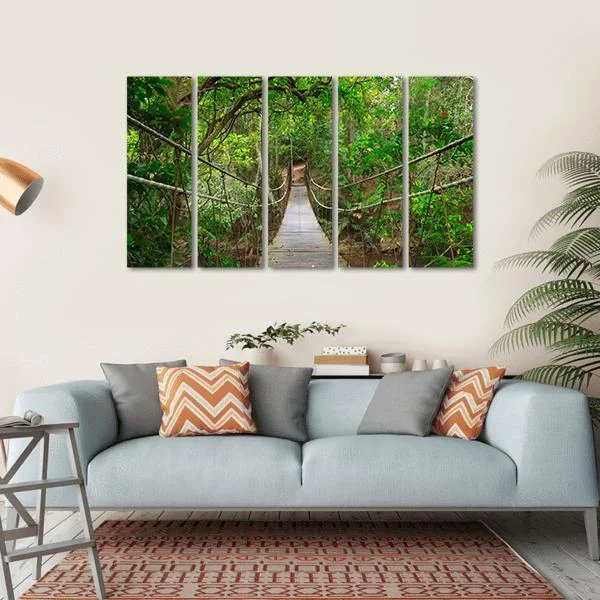 Bridge To The Jungle Canvas Wall Art