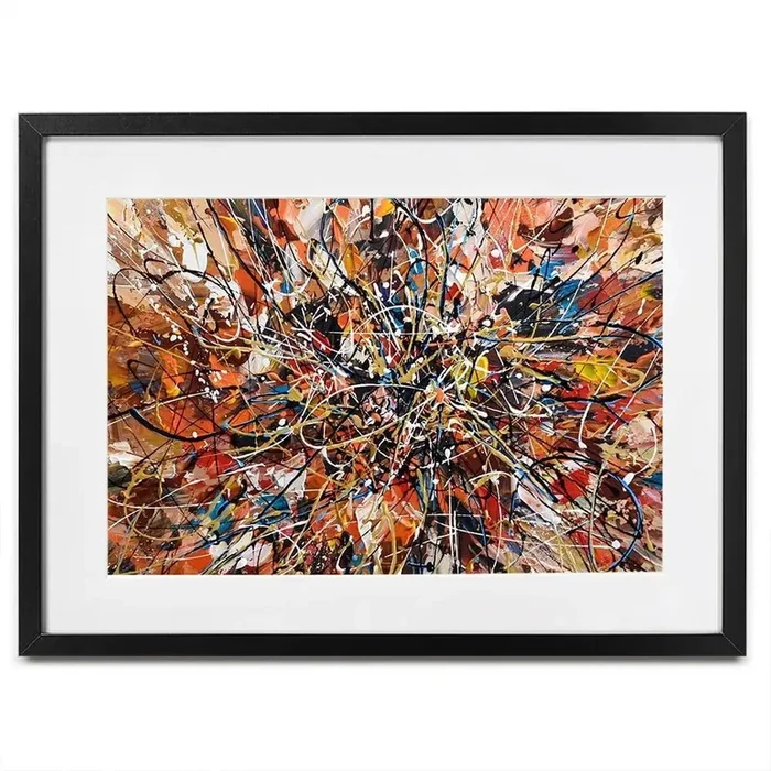 Brown Abstract Framed Art Print