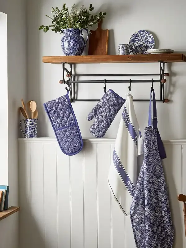 Burleigh X Bedeck Of Belfast Blue Calico Single Oven Gloves