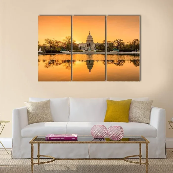 Capitol Building Dome at Sunset Canvas Wall Art