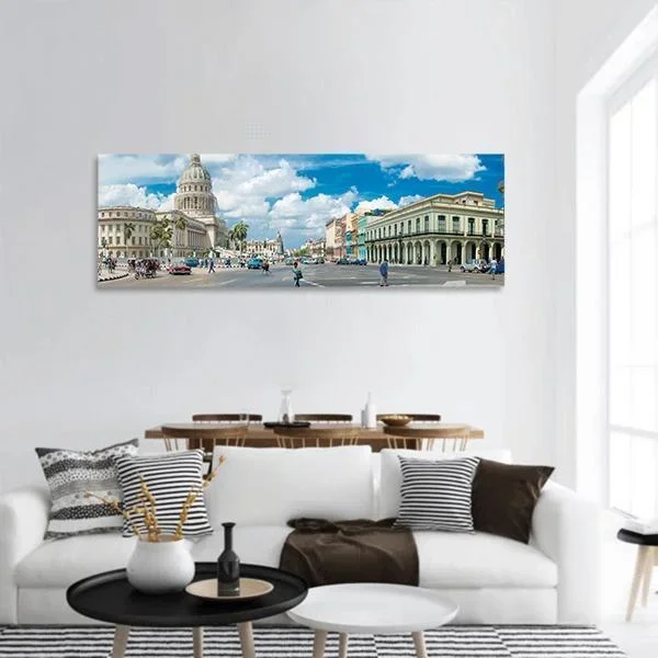 Capitol Building Havana Panoramic Canvas Wall Art