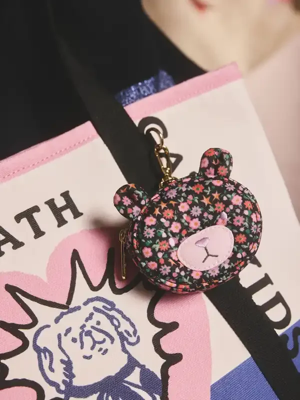 Cath Kidston Black Folding Star Ditsy Bear Clip On Purse