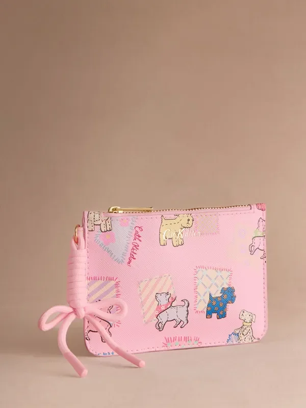 Cath Kidston Pink Teddy Dog Zip-Up Purse