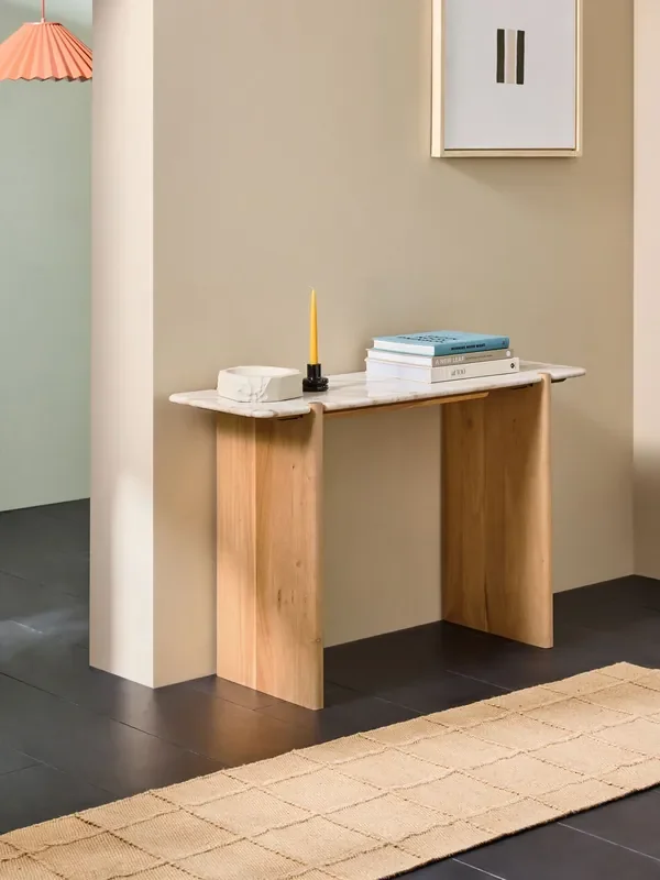 产品名称中包含顶级域名,检查并适当处理后再继续! MADE.COM Acacia Wood and Solid Marble Callen Console Table