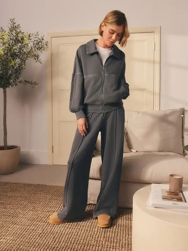 Charcoal Grey Wide Leg Joggers