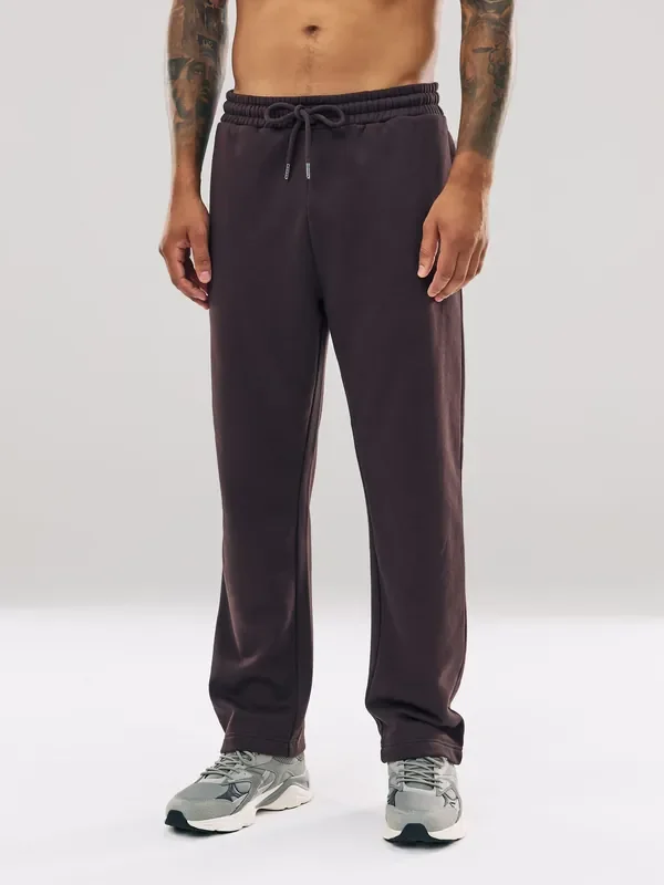 Chocolate Brown Straight Fit Cotton Rich Jersey Joggers