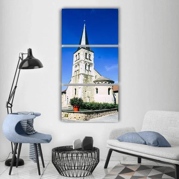 Church Of Bezannes Vertical Canvas Wall Art