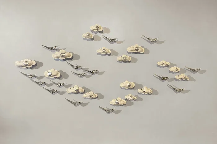 Clouds with Birds Wall Sculpture – Large Set