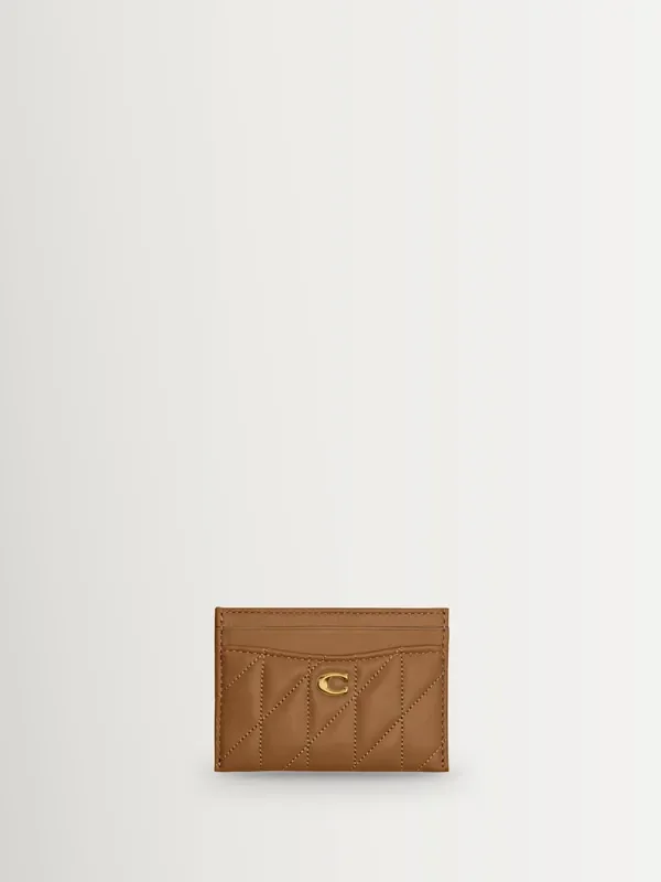 COACH Brown Quilted Card Case Seasons