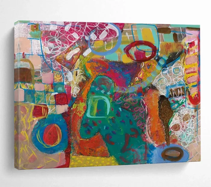 “Colorful Abstract Garden” – Whimsical Abstract Acrylic, Good for Conservatory and Bedroom DLZ244