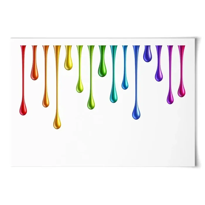 Coloured Paint Drips Art Print