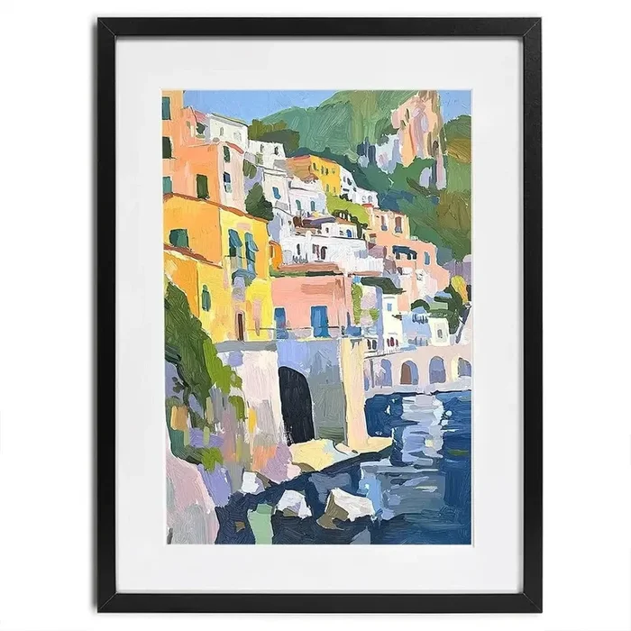 Colourful Italian Coast 2 Framed Art Print