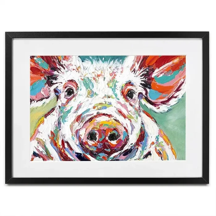 Colourful Piggy Framed Art Print