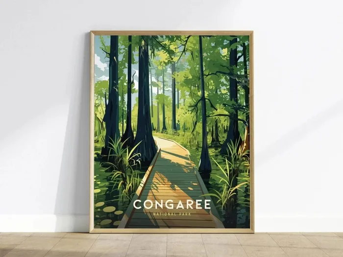Congaree National Park Poster | South Carolina Nature Wall Art | Framed or Unframed