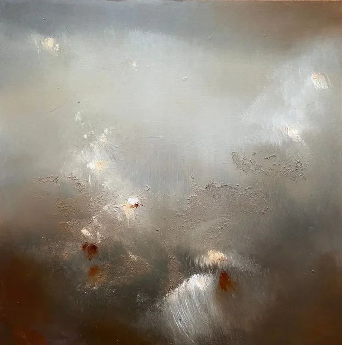 “Creamness lake” 30×30 by Elena Troyanskaya (2022) Oil painting by Elena Troyanskaya