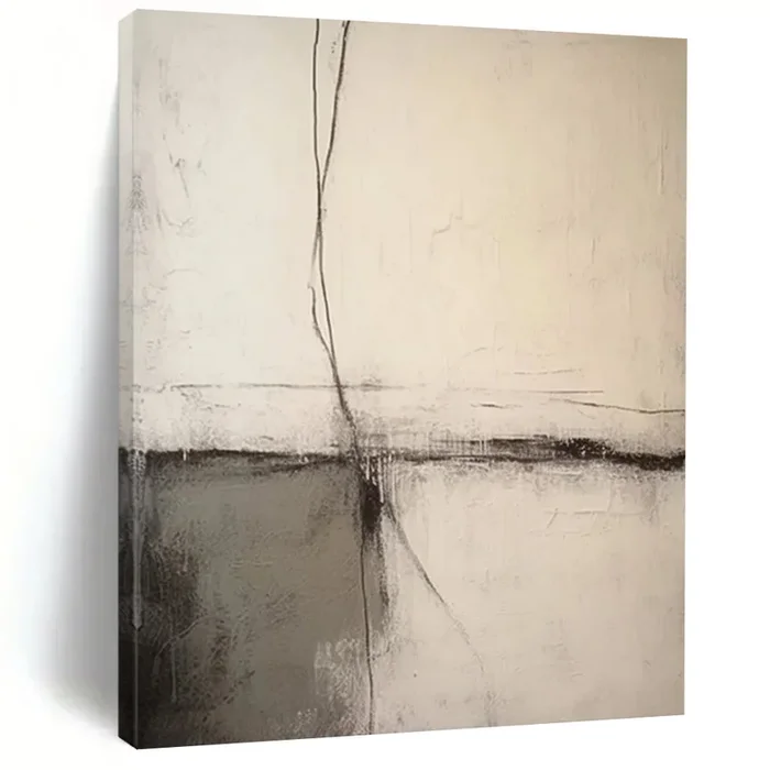 “Crossed Lines” – Thin black lines, soft gray, minimalist geometric forms DTP370