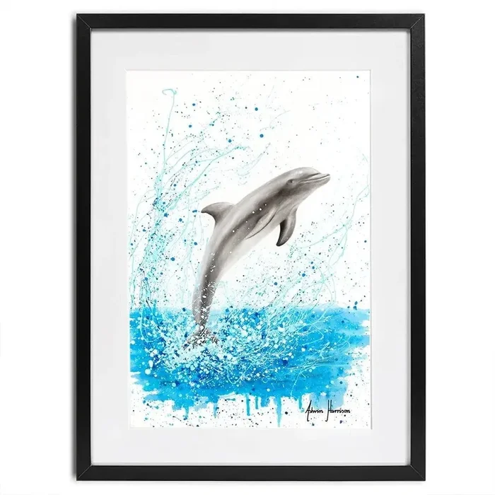 Dancing Dolphin Framed Art Print