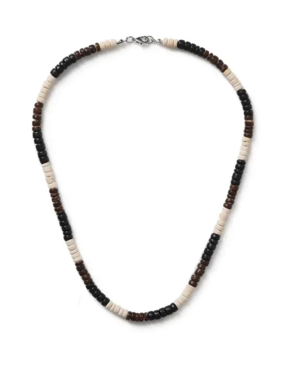 DCK Mens Multi Bead Black Necklace