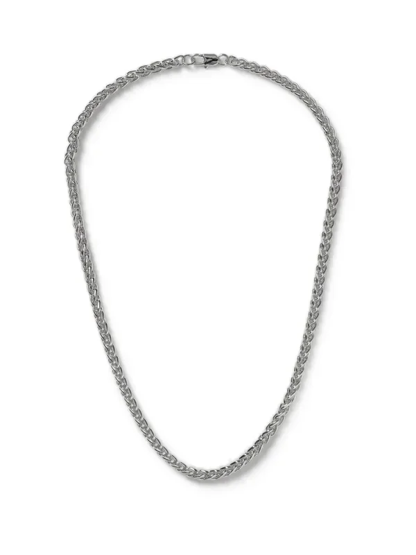 DCK Mens Silver Tone Premium Plated Rope Chain Necklace