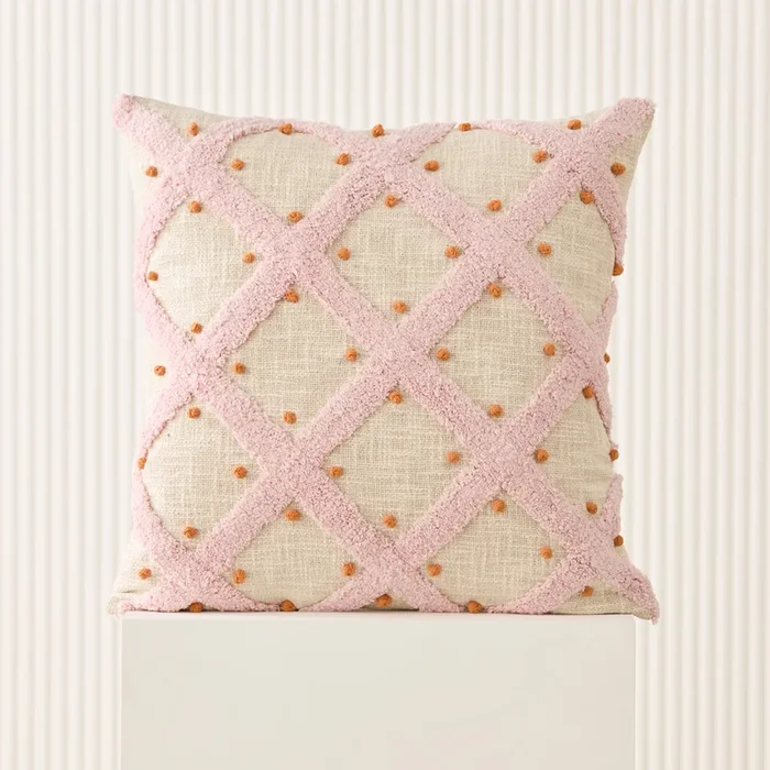Diamond Pink Tufted Cushion