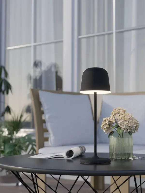 Eglo Black Mannera Cordless Indoor and Outdoor Table Lamp