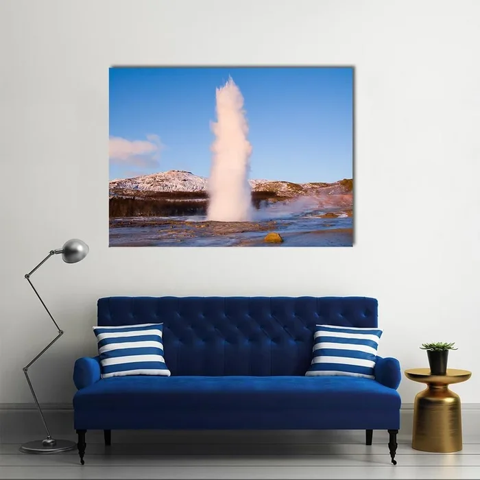 Erupting Geyser in Iceland Canvas Wall Art