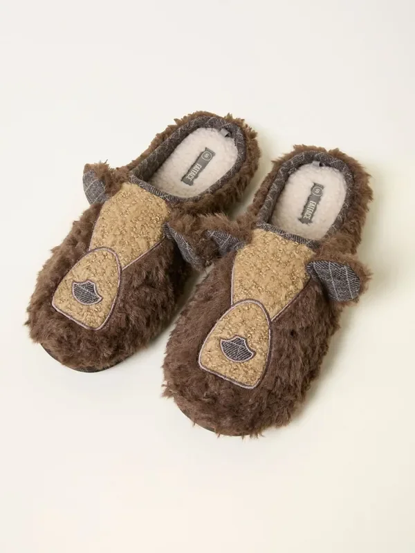 FatFace Brown Grizzles Bear Slipper