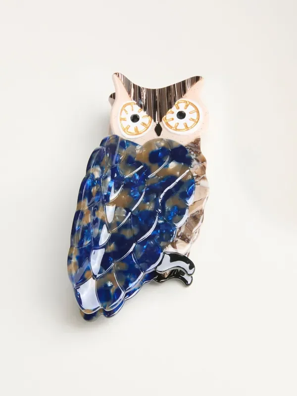 FatFace Navy Owl Claw Clip