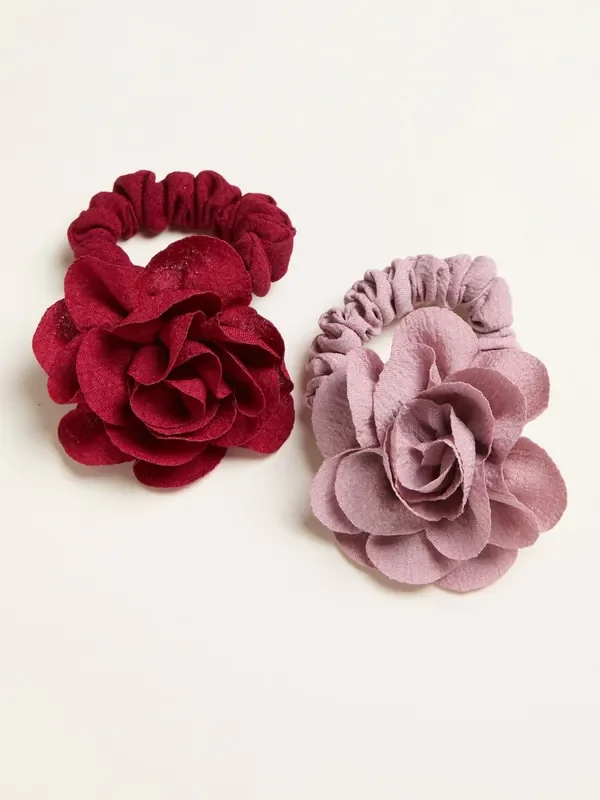 FatFace Pink 2 Pack Corsage Hair Ties