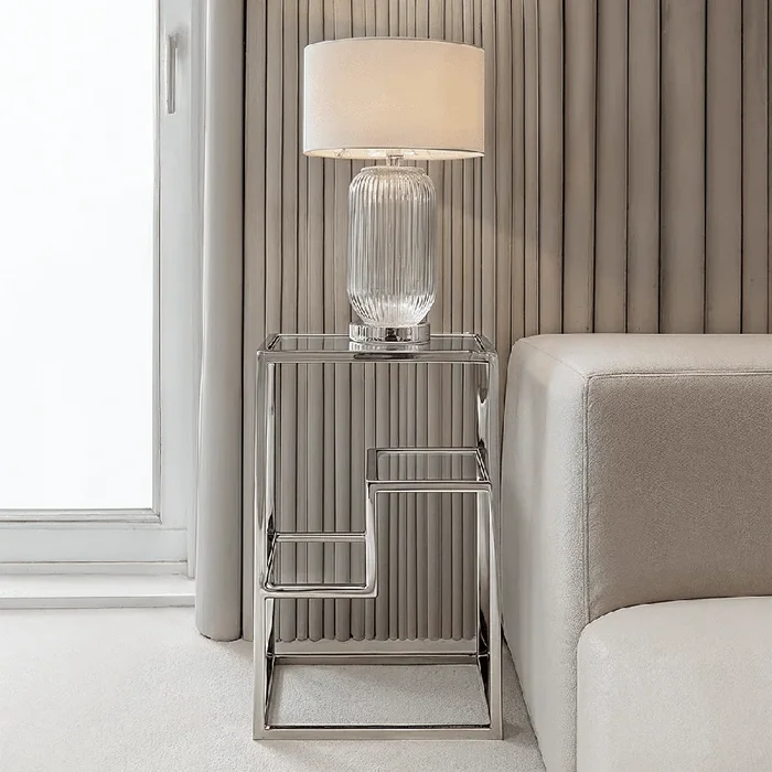 Francesca Silver & Glass Side Table