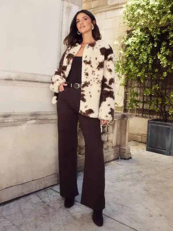 Friends Like These X Lucy Mecklenburgh Chocolate Brown Petite Everyday Wide Leg Jeans
