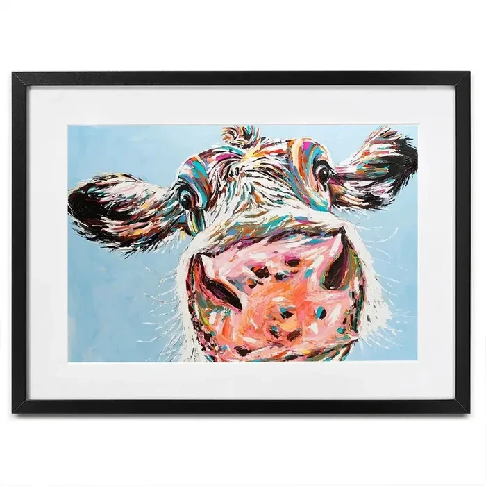 Funny Cow Framed Art Print