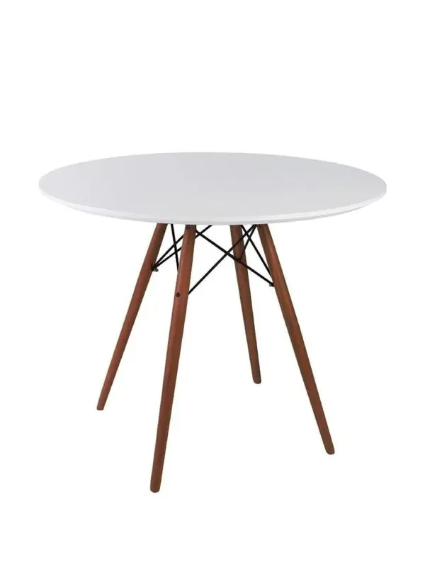 Fusion Living White/Walnut 4 Seater Dining Table